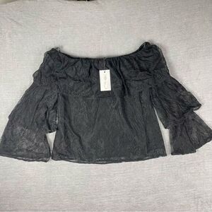 TDC Contemporary Black Lace Off The Shoulder Top NWT Women’s Size XL